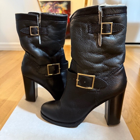 Jimmy Choo Shearling Lined Ankle Boots - Picture 2 of 6